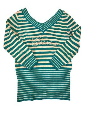 Vintage Y2K GUESS Striped V-Neck Top